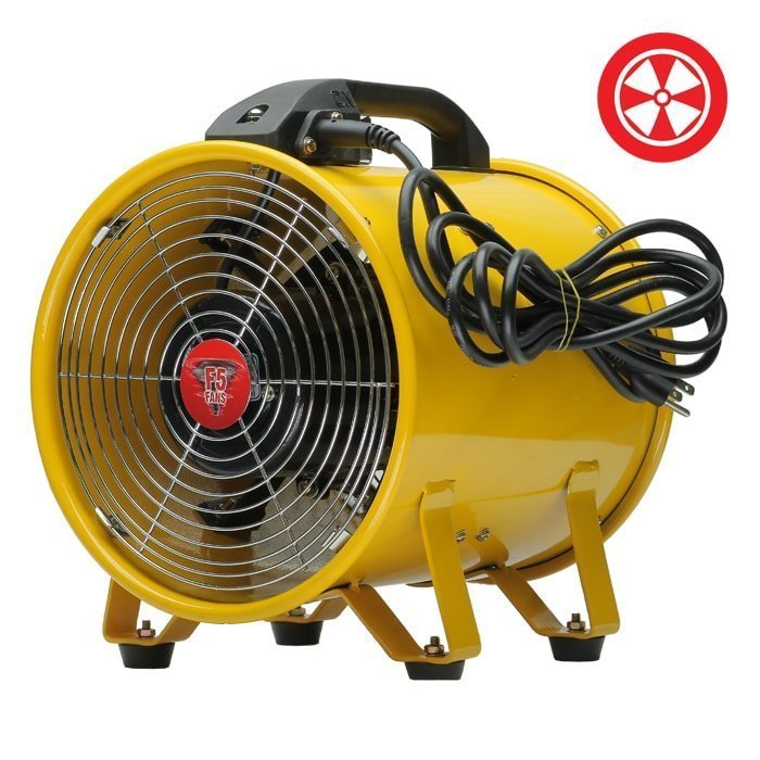 Climate Control 8" Portable Ventilation Axial Fan side with cable
