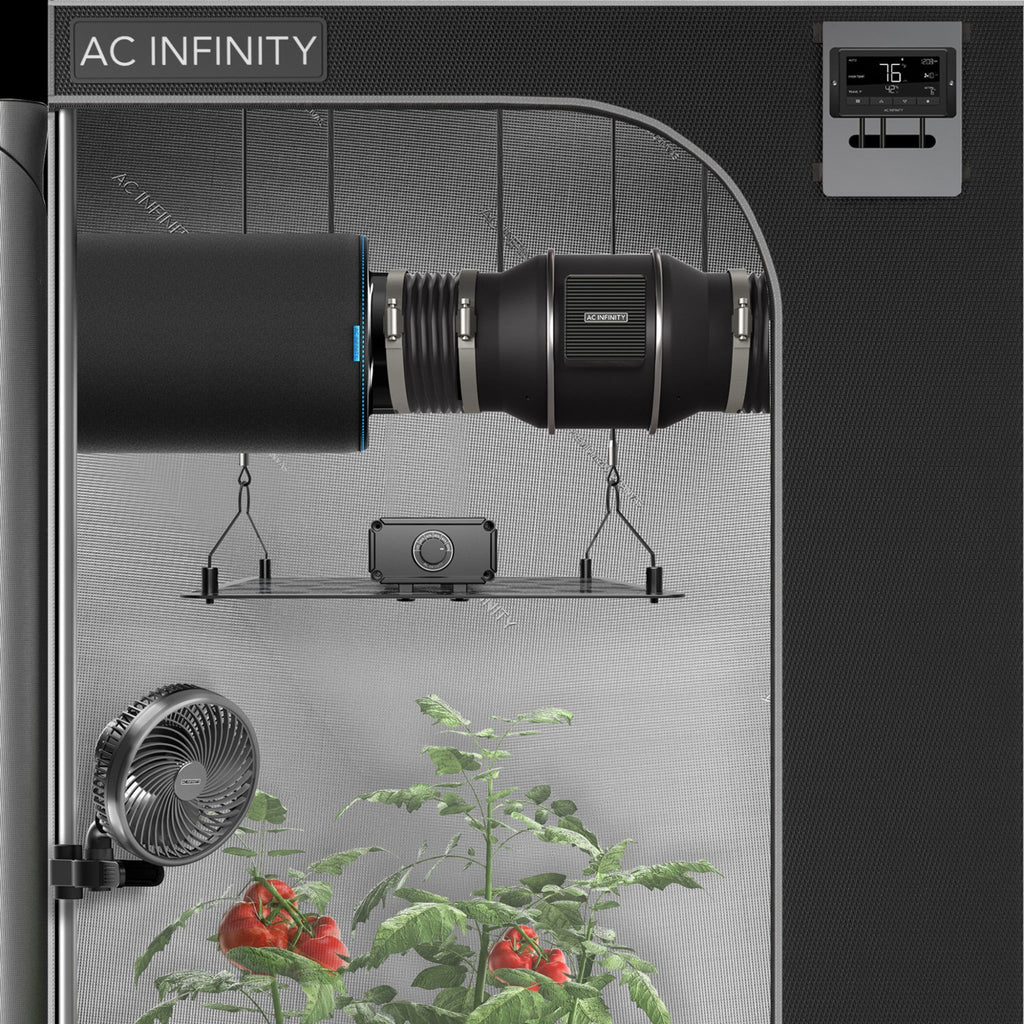 ac infinity grow tent fan AC Infinity 6" Cloudline T6 Quiet Inline Duct Fan with Temp and Humidi