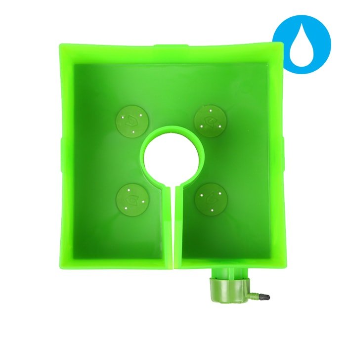 Growing Essentials FloraFlex Square Flood & Drip Shield w/ Quicker Drippers top view