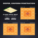 LED Grow Light Viparspectra P1000 PPFD Charts