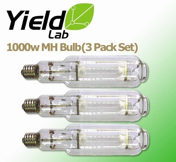 Grow Lights Yield Lab MH 1000w Lamp HID Bulb (3 Pack) laying flat