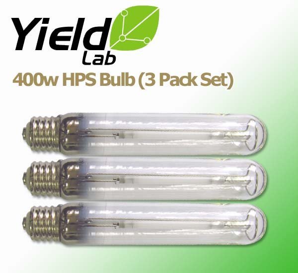 Grow Lights Yield Lab HPS 400w Lamp HID Bulb (3 Pack) laying flat