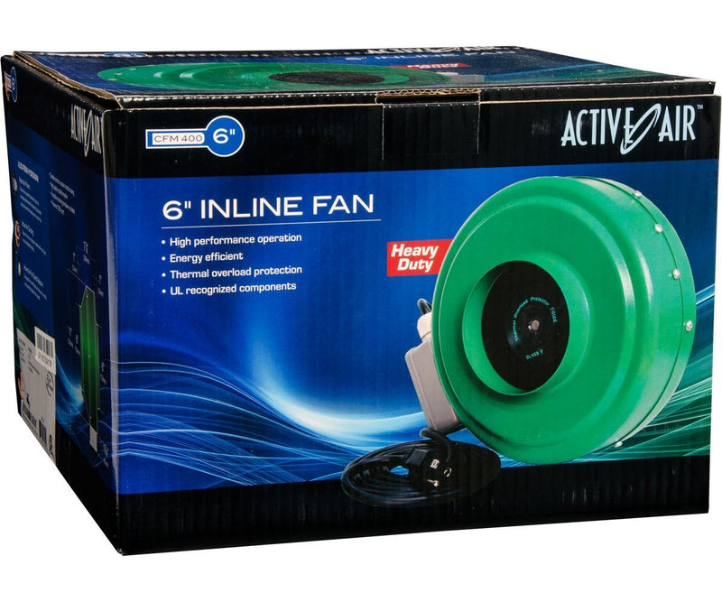 Climate Control Active Air 6" Inline Duct Fan, 400 CFM box