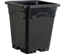 Growing Essentials Active Aqua 12" x 12" Square Black Pot, 12" Tall, case of 24 side profile