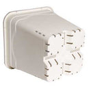 Growing Essentials Active Aqua 5" x 5" Square White Pot, 7" Tall, case of 100 bottom