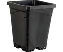 Growing Essentials Active Aqua 6" x 6" Square Black Pot, 8" Tall, case of 50 side