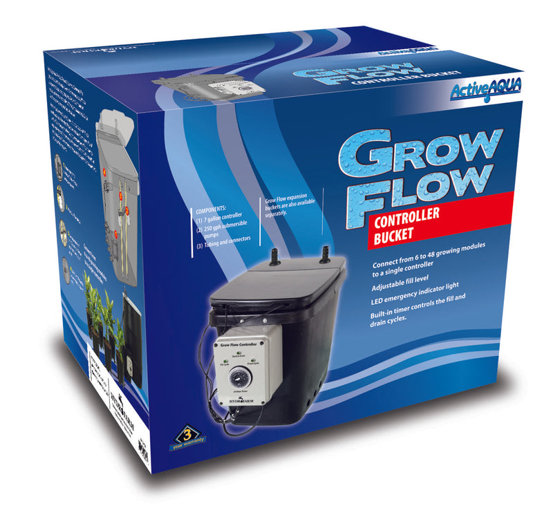 Hydroponics Active Aqua Grow Flow 2 gal System w/Controller Unit & 1/2" Tubing box