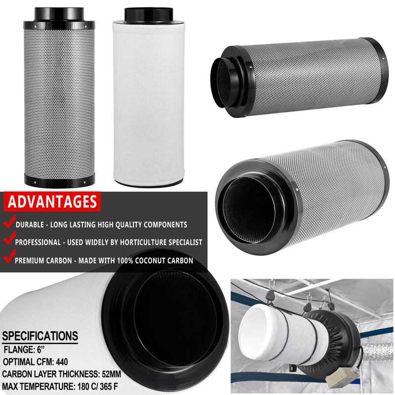 Yield Lab 6 Inch Purifier Activated Charcoal Filter advantages