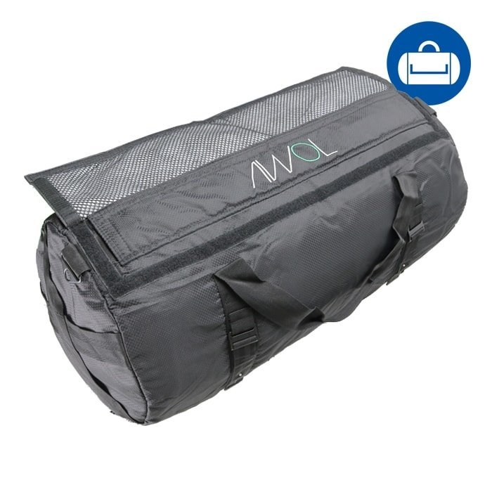 Harvest AWOL DAILY Ripstop Duffle Bag - Black top open
