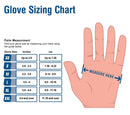 100 Pack Black Nitrile Gloves sizing chart