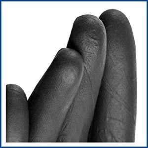 100 Pack Black Nitrile Gloves texture close up