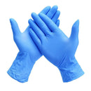 100 Pack Blue Nitrile Gloves front and back