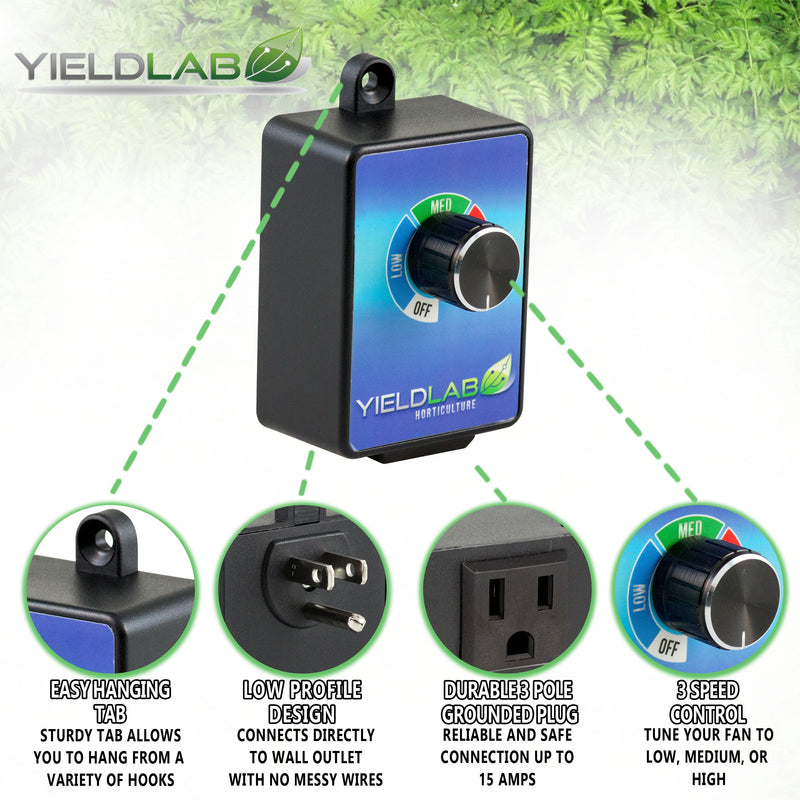 Yield Lab In-Wall Duct Fan Motor Speed Controller features