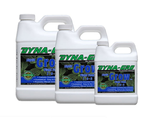 Nutrients Dyna-Gro Grow 7-9-5 front of bottles