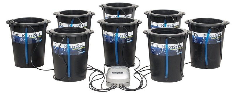 Hydroponics Root Spa 5 Gal 8 DWC Bucket System large setup with pump