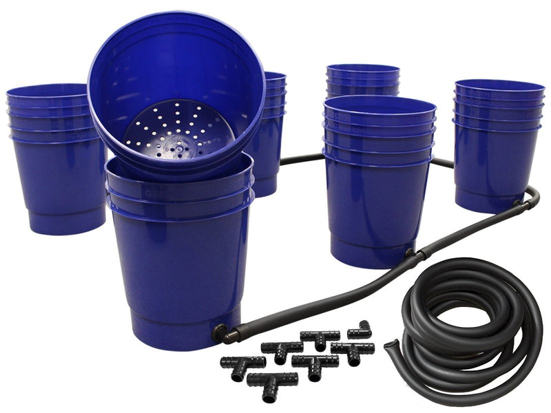 Greentree Hydroponics Multi Flow 12 Site Ebb and Flow Hydroponic System buckets