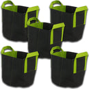 Growing Essentials Yield Lab Fabric 15 Gallon Growing Pots- 5 Pack front of all bags