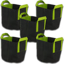 Growing Essentials Yield Lab Fabric 10 Gallon Growing Pots- 5 Pack front of all bags