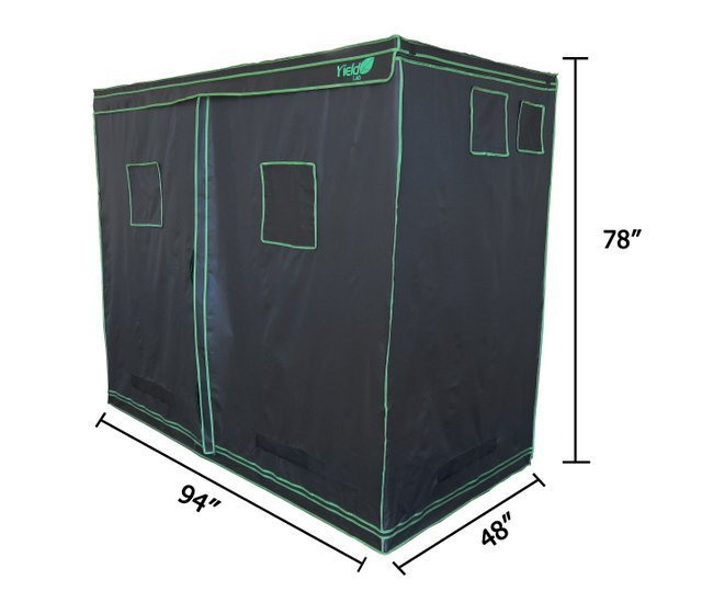 Yield Lab 96” x 48” x 78” Reflective Grow Tent measurements