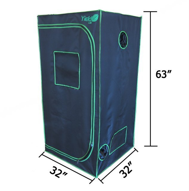 Yield Lab 32” x 32” x 63” Reflective Grow Tent dimensions