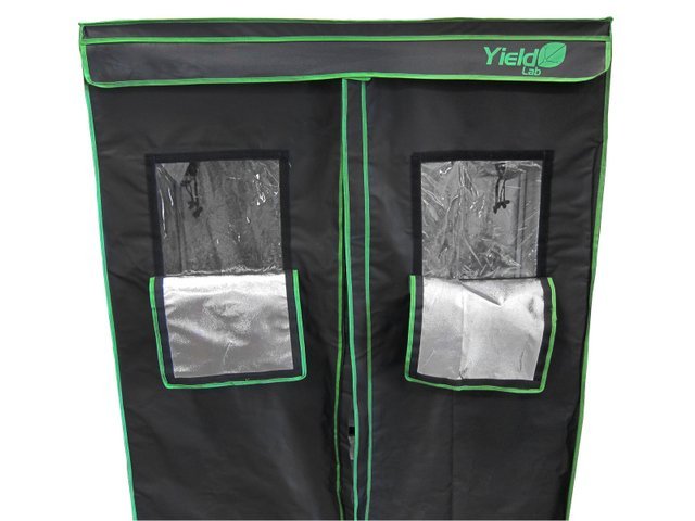 Yield Lab 48” x 24” x 60” Reflective Grow Tent front with windows open