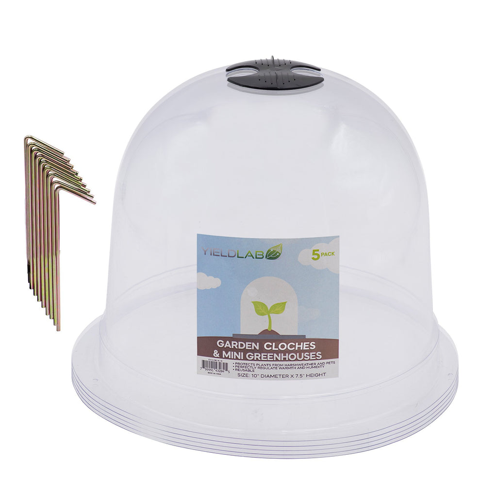 plastic cloches for garden plants Yield Lab Garden Cloche Dome - 5 Pack