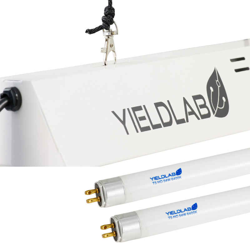 Yield Lab Complete 4 Foot 54w 2 Bulb T5 Fluorescent Grow Light Kit (6400K) close up