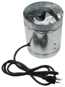 Climate Control Yield Lab 6” Booster In-Line Duct Fan side with cable