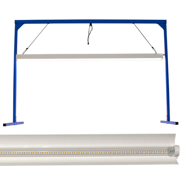 Yield Lab 22W Full Spectrum 4 Foot 1 Bulb LED Grow Light Bar with Stand close up of light