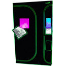 Yield Lab 48" x 36" x 80" 2-in-1 Full Cycle Reflective Grow Tent front windows open