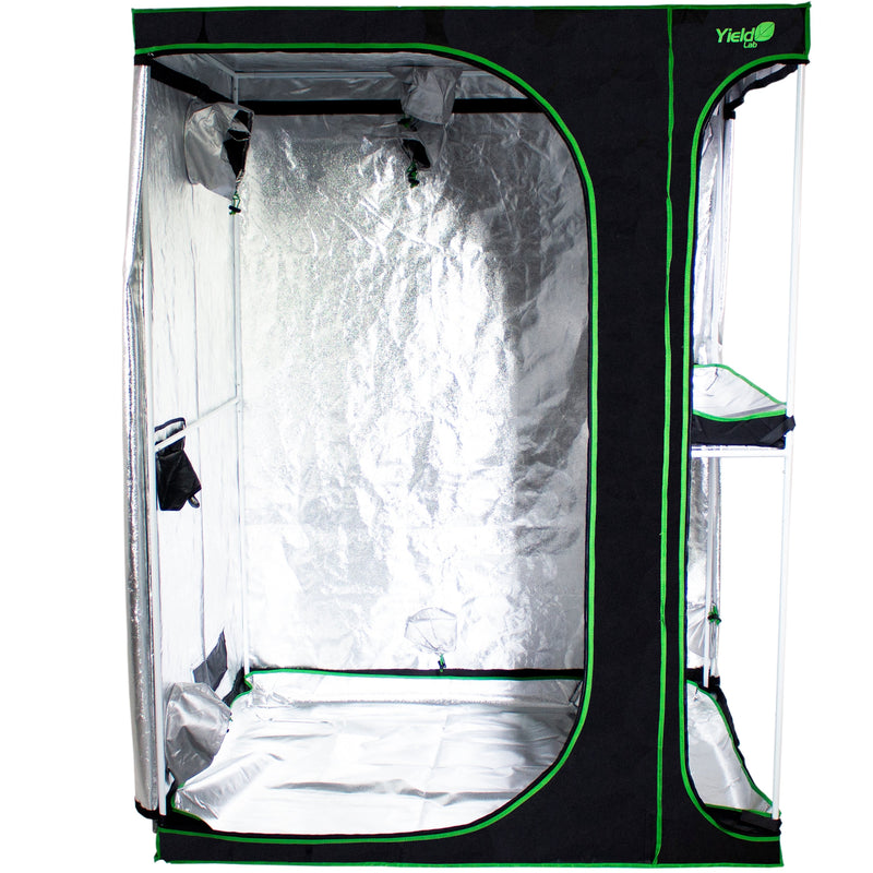 Yield Lab 60” x 48” x 80” 2-in-1 Full Cycle Reflective Grow Tent front open