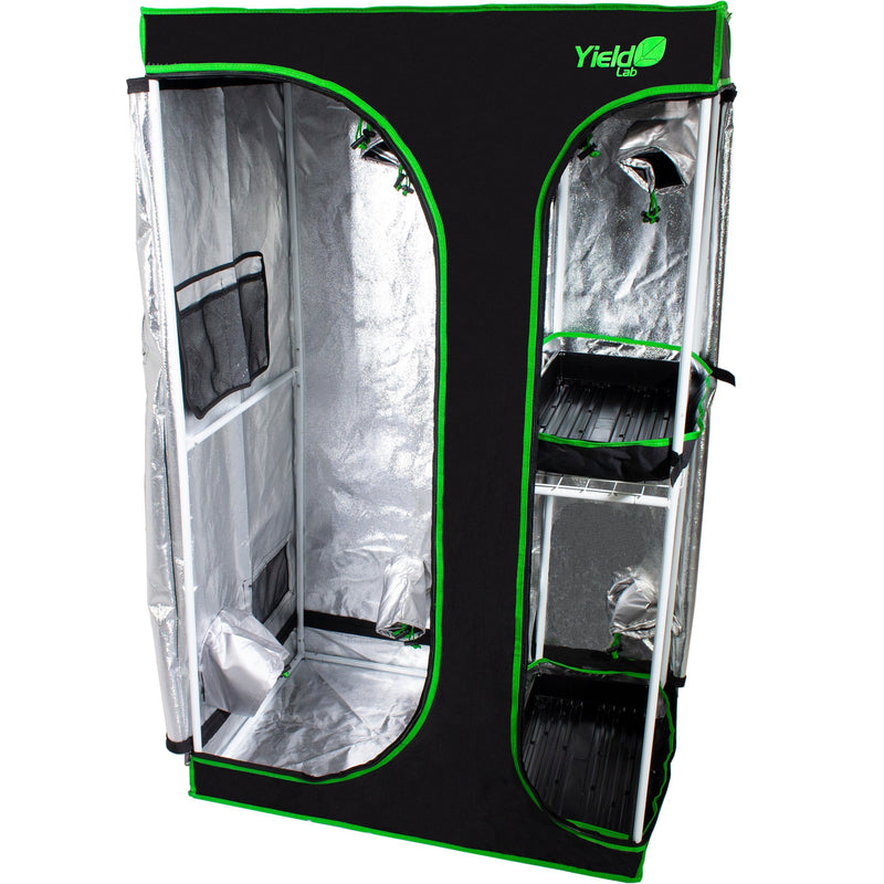 Yield Lab 36" x 24" x 60" 2-in-1 Full Cycle Reflective Grow Tent front open