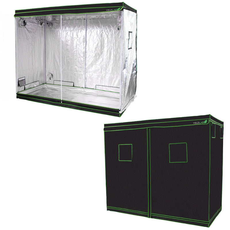 Yield Lab 96” x 48” x 78” Reflective Grow Tent front open and closed