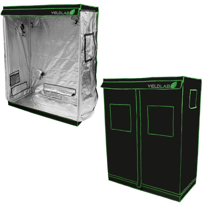 Yield Lab 48” x 24” x 60” Reflective Grow Tent front open and closed