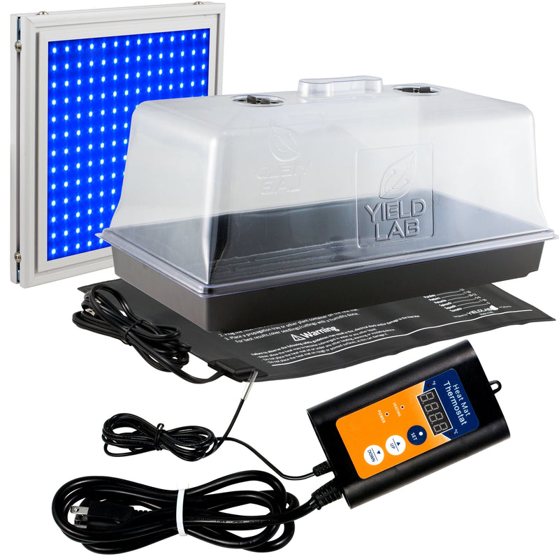 Propagation Yield lab Seed and Clone Starter Kit with 24w All Blue LED Grow Light with all components