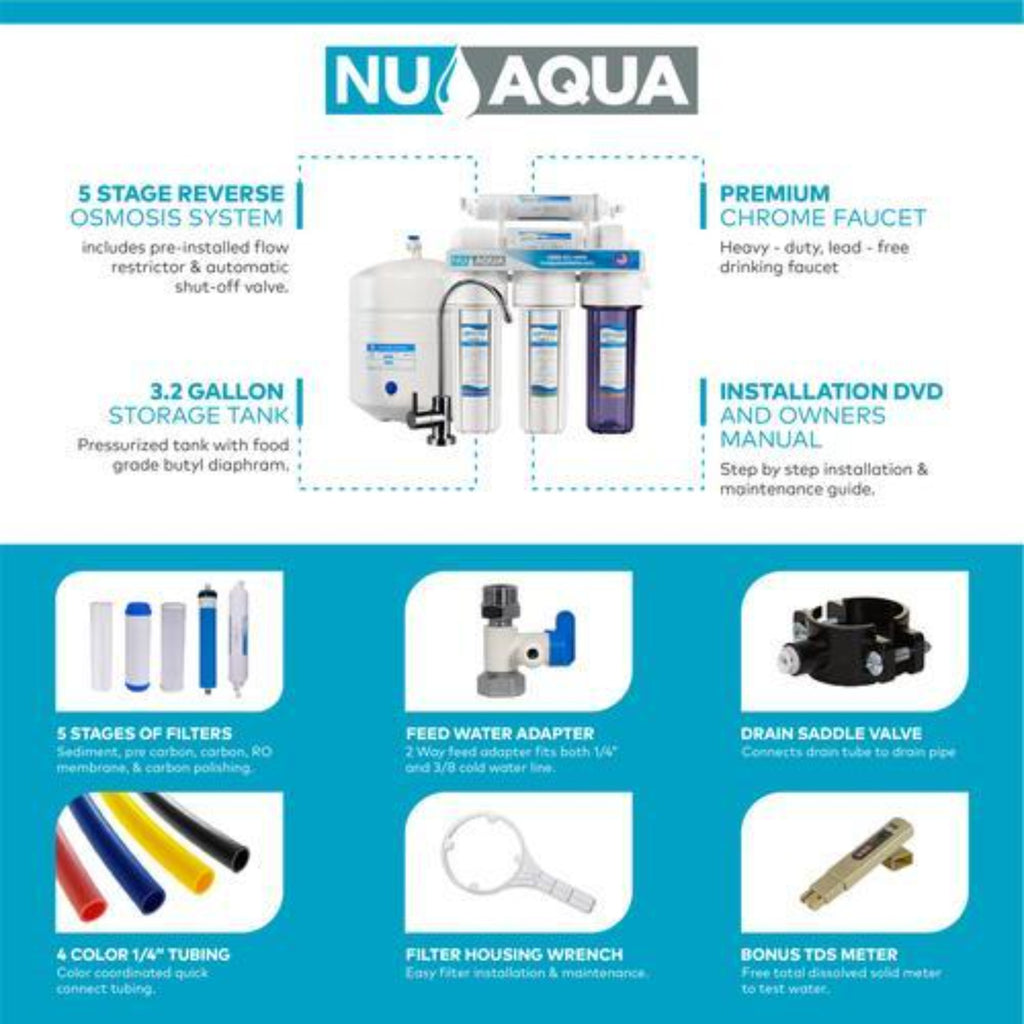 NU Aqua 4-Stage Countertop Reverse Osmosis System with Hot Water