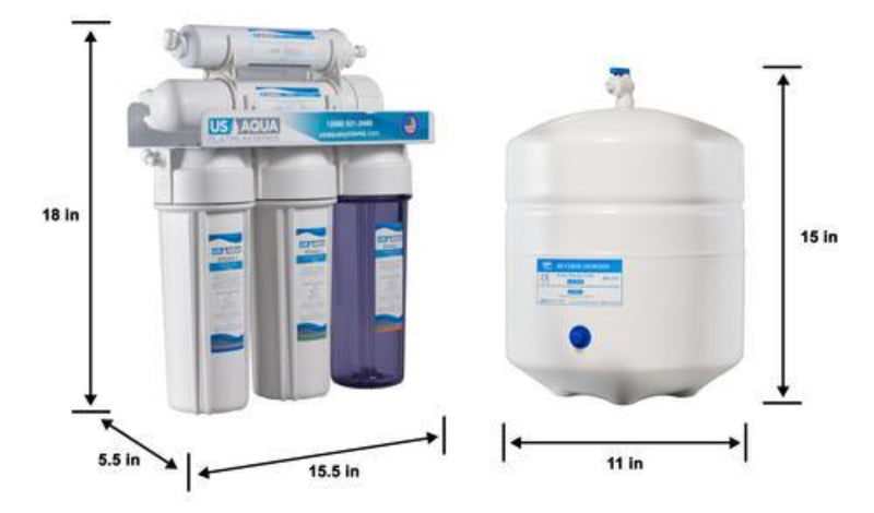 Reverse Osmosis System Nu Aqua Stage 6 Alkaline Size