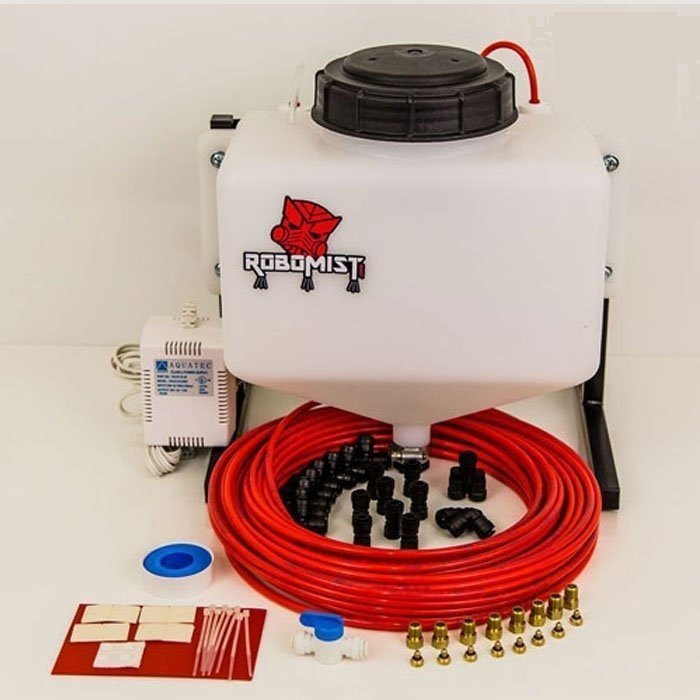 Growing Essentials Robomist Auto Sprayer w/ 8 Nozzles front profile with all parts