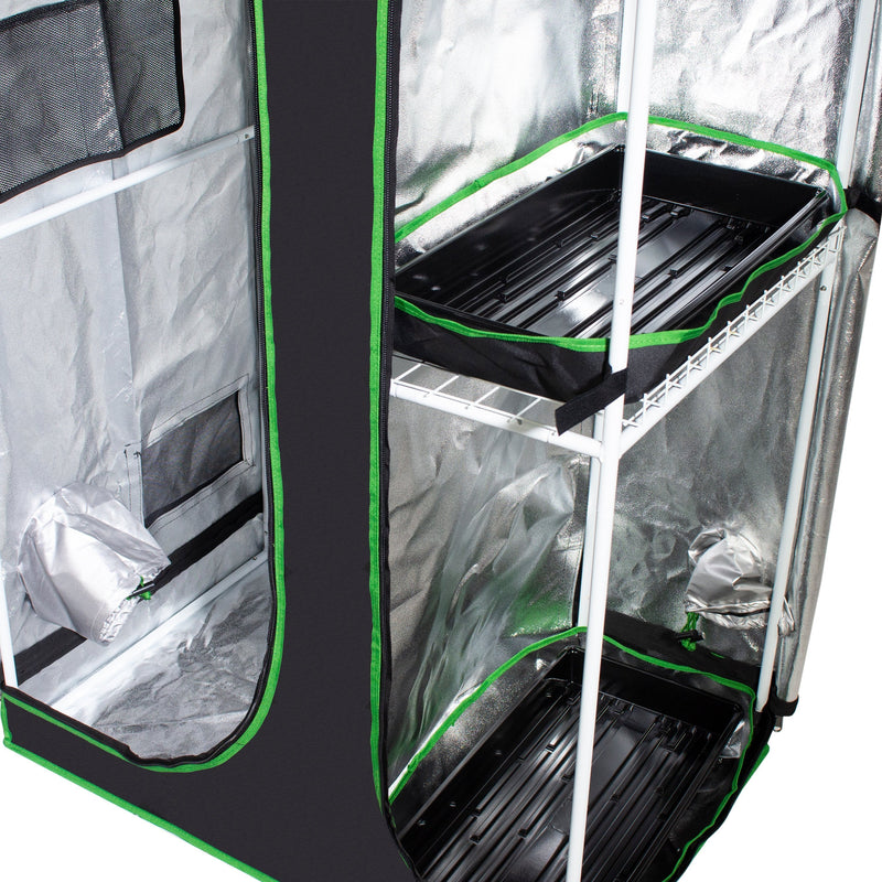 Yield Lab 36" x 24" x 60" 2-in-1 Full Cycle Reflective Grow Tent with propagation trays