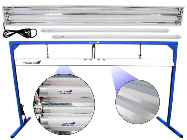 Yield Lab Complete 4 Foot 54w 2 Bulb T5 Fluorescent Grow Light Kit (6400K) with all components