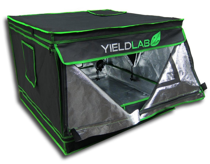 Yield Lab 32" x 32" x 24" Reflective Grow Tent front half open