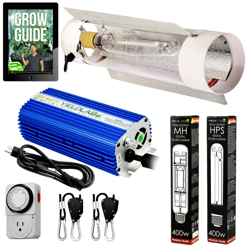 Yield Lab 400W HPS+MH Cool Tube Reflector Grow Light Kit with all components