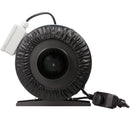 Climate Control Yield Lab 4 inch 190 CFM Duct Inline Fan with 4" Carbon Filter Ducting and Clamps  fan front