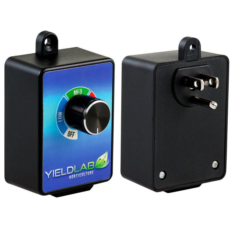 Yield Lab In-Wall Duct Fan Motor Speed Controller front and back